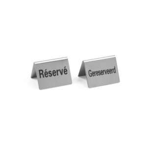 Table easel "Reserved" 50 x 35 mm - Set of 4 - HENDI