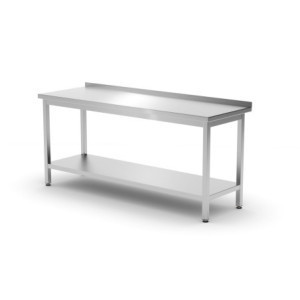 Table Murale Profi Line avec Étagère - L 1800 x P 600 mm - HENDI