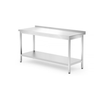 Profi Line Wall-Mounted Work Table with Shelf - D 700 x W 1600 mm - HENDI