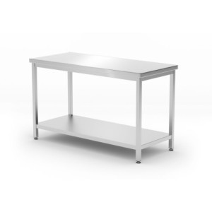 Central Work Table Kitchen Line with Shelf - D 600 x W 1200 mm - HENDI