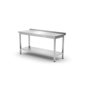 Wall-Mounted Work Table Kitchen Line with Shelf - D 600 x W 1200 mm - HENDI