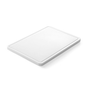 Cutting Board with Groove 355 x 250 mm - White - HENDI