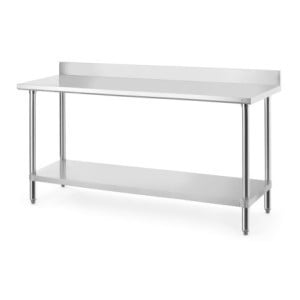 Work Table with Backsplash and Shelf - L 1200 mm - HENDI