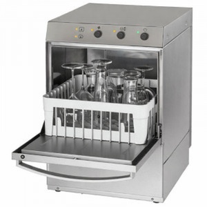 Professional Glass Washer with Rinse Aid and Detergent Dispenser and Drain Pump - 35 x 35 cm