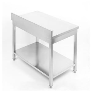 Τραπέζι Inox 1600x700 mm Πλάτη και Κάτω Ράφι