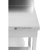 Stainless Steel Table 1600x600 mm with Backsplash and Lower Shelf