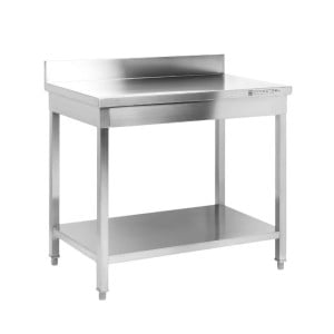 Stainless Steel Table 1600x600 mm with Backsplash and Lower Shelf