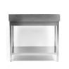 Τραπέζι Inox 1600x600 mm με Πλάτη και Κάτω Ράφι