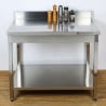 Stainless Steel Table 1600x600 mm with Backsplash and Lower Shelf