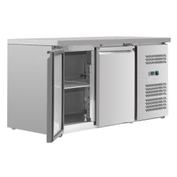 Positive Refrigerated Table 2 Doors 228 L Ventilated Stainless Steel