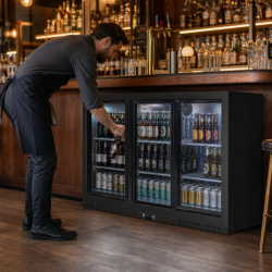 Refrigerated Back Bar 320 L 3 Sliding Glass Doors