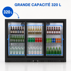 Πίσω Μπαρ Ψυγείο 320 L 3 Συρόμενες Γυάλινες Πόρτες