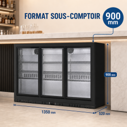 Πίσω Μπαρ Ψυγείο 320 L 3 Συρόμενες Γυάλινες Πόρτες