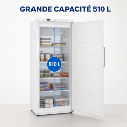 Καταψύκτης 510 L με Αερισμό -18/-22°C Λευκός