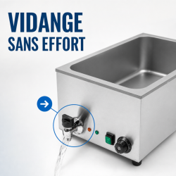 Bain-Marie Pro GN 1/1 20 L 1200 W Inox με Αποστράγγιση