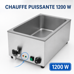 Bain-Marie Pro GN 1/1 20 L 1200 W Inox με Αποστράγγιση