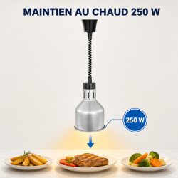 Λάμπα Θέρμανσης Pro 250 W Ø 175 mm Όψη Ανοξείδωτου