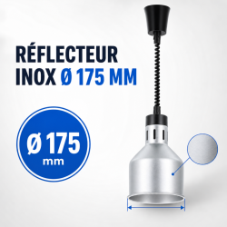 Λάμπα Θέρμανσης Pro 250 W Ø 175 mm Όψη Ανοξείδωτου
