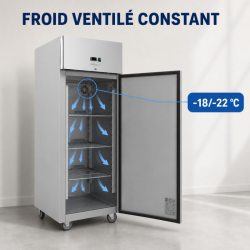 Armoire Réfrigérée Inox Négative GN2/1 - 650 L - Dynasteel