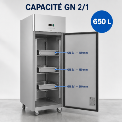 Armoire Réfrigérée Inox Négative GN2/1 - 650 L - Dynasteel