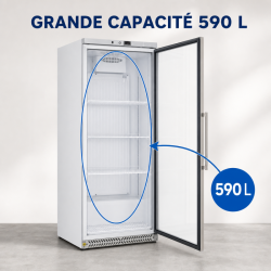 Θετική Ψυγείο Ντουλάπα 590 L Με Τζάμι 0/+8°C