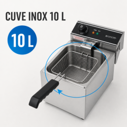 Professional Deep Fryer 10 L 3000 W Stainless Steel — Thermostat