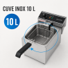 Επαγγελματική Φριτέζα 10 L 3000 W Inox — Θερμοστάτης