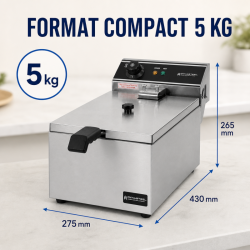 Επαγγελματική Φριτέζα 10 L 3000 W Inox — Θερμοστάτης