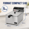 Επαγγελματική Φριτέζα 10 L 3000 W Inox — Θερμοστάτης