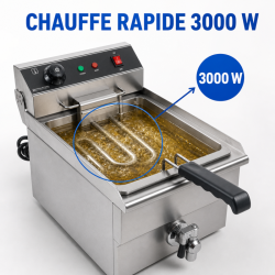 Επαγγελματική Φριτέζα 13 L 3000 W με Αποστράγγιση - Ανοξείδωτο Ατσάλι