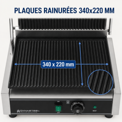 Grill Panini Pro 2200 W Ραβδωτό 340x220 mm Inox