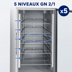 Armoire Réfrigérée Positive Vitrée 650 L Froid Ventilé