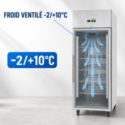 Armoire Réfrigérée Positive Vitrée 650 L Froid Ventilé