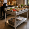 Τραπέζι Inox 1000x600 mm με Πλάτη και Κάτω Ράφι