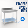 Τραπέζι Inox 1600x600 mm με Πλάτη και Κάτω Ράφι