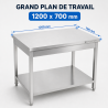 Τραπέζι Inox 1200x700 mm με Κάτω Ράφι — Pro CHR