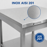 Τραπέζι Inox 1200x700 mm με Κάτω Ράφι — Pro CHR