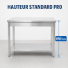 Τραπέζι Inox 1200x700 mm με Κάτω Ράφι — Pro CHR