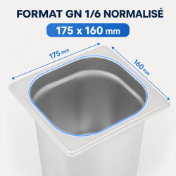 Gastro GN 1/6 Stainless Steel Container Depth 200 mm - 3.4 L
