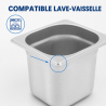 Bac Gastro GN 1/6 Inox Profondeur 200 mm - 3,4 L