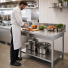 Τραπέζι Inox 1600x700 mm Πλάτη και Κάτω Ράφι