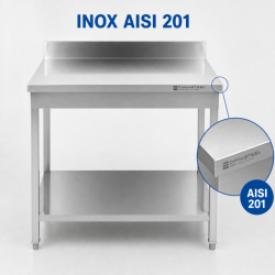 Τραπέζι Inox 1600x700 mm Πλάτη και Κάτω Ράφι