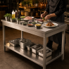 Τραπέζι Inox 1600 x 600 mm με Κάτω Ράφι — AISI 201