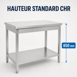 Τραπέζι Inox 1600 x 600 mm με Κάτω Ράφι — AISI 201