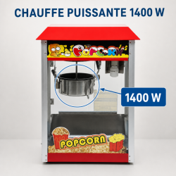 Επαγγελματική Μηχανή Ποπ Κορν 1400 W — Κάδος Inox