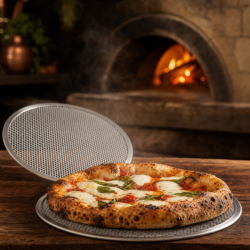 Perforated Pizza Plate Ø 250 mm Aluminum — Dynasteel