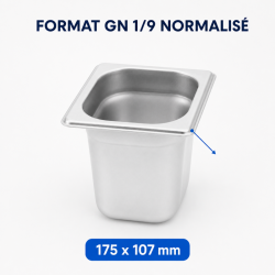 Bac Gastro GN 1/9 Inox - Prof. 150 mm - 1,4 L