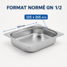 Bac Gastro GN 1/2 Inox - 65 mm - 4 L - Cuisine Pro