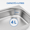 Bac Gastro GN 1/2 Inox - 65 mm - 4 L - Cuisine Pro