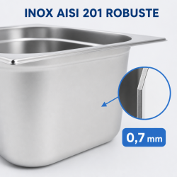 Bac Gastro GN 1/2 Inox Profondeur 200 mm 12,5 L